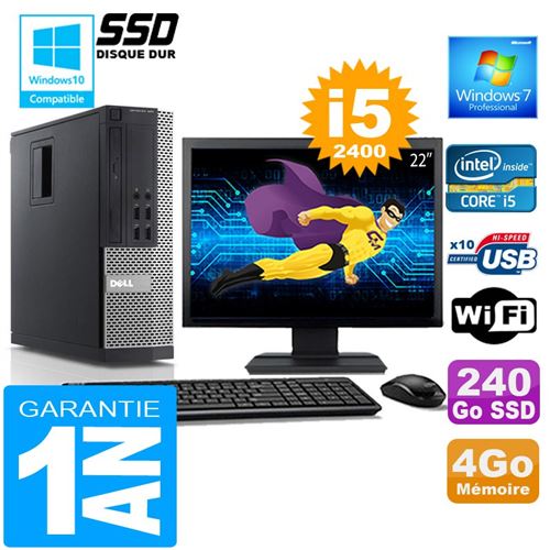 Pc dell 990 sff core i5-2400 ram 4go disque 240 go ssd wifi w7 ecran 22' Occasion Dell reconditionné disponible sur Fnac | Dero