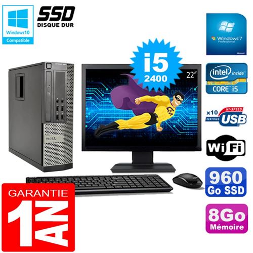 Pc dell 990 sff core i5-2400 ram 8go disque 120go ssd graveur wifi w7 ecran 22' Occasion Dell reconditionné disponible sur Fnac | Dero