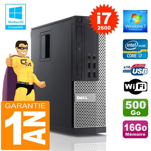 Pc dell 990 sff core i7-2600 ram 16go disque 500 go wifi w7 État correct Dell reconditionné disponible sur Fnac