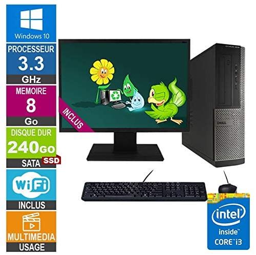 PC Dell Optiplex 3010 DT i3-3220 3.30GHz 8Go/240Go SSD Wifi W10 + Ecran 19 État correct Dell reconditionné disponible sur Fnac