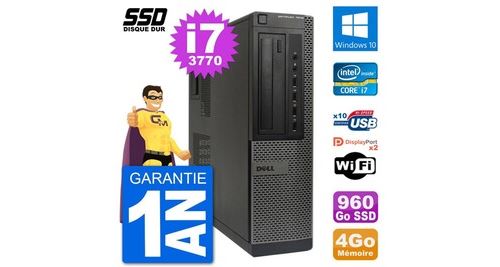 Pc dell optiplex 7010 dt intel core i7-3770 ram 4go ssd 960go windows 10 wifi État correct N/A reconditionné disponible sur Fnac