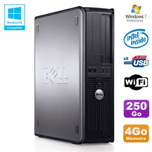 Pc dell optiplex 780 dt intel e7500 2.93ghz 4go disque 250go wifi win 7 pro État correct Dell reconditionné disponible sur Fnac