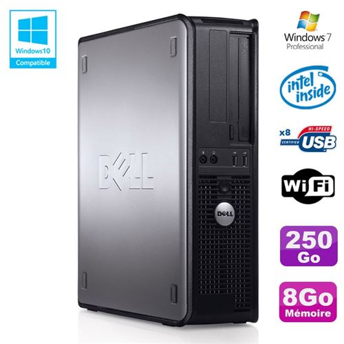Pc dell optiplex 780 dt intel e7500 2.93ghz 8go disque 250go wifi win 7 pro État correct Dell reconditionné disponible sur Fnac