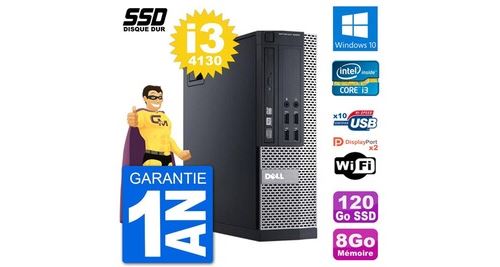 Pc dell optiplex 9020 sff intel core i3-4130 ram 8go ssd 120go windows 10 wifi État correct N/A reconditionné disponible sur Fnac