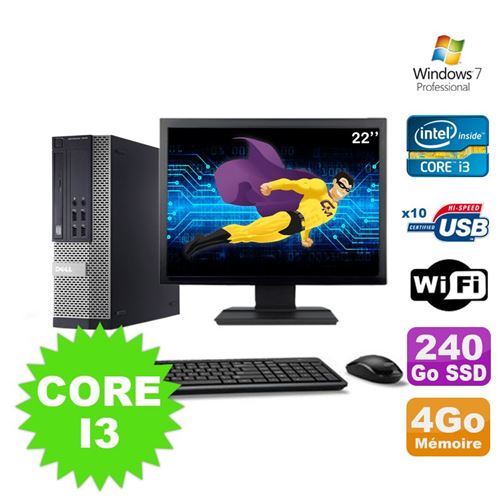 Pc dell optiplex 990 sff i3-2120 3.3ghz 4go 240go ssd dvd wifi w7 ecran 22' Occasion Dell reconditionné disponible sur Fnac | Dero