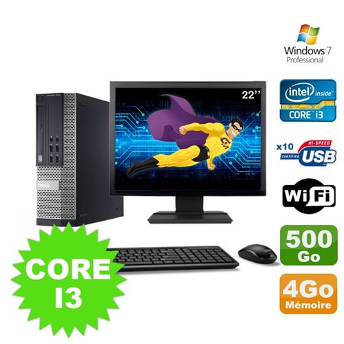 Pc dell optiplex 990 sff i3-2120 3.3ghz 4go 500go dvd wifi w7 ecran 22' Occasion Dell reconditionné disponible sur Fnac | Dero