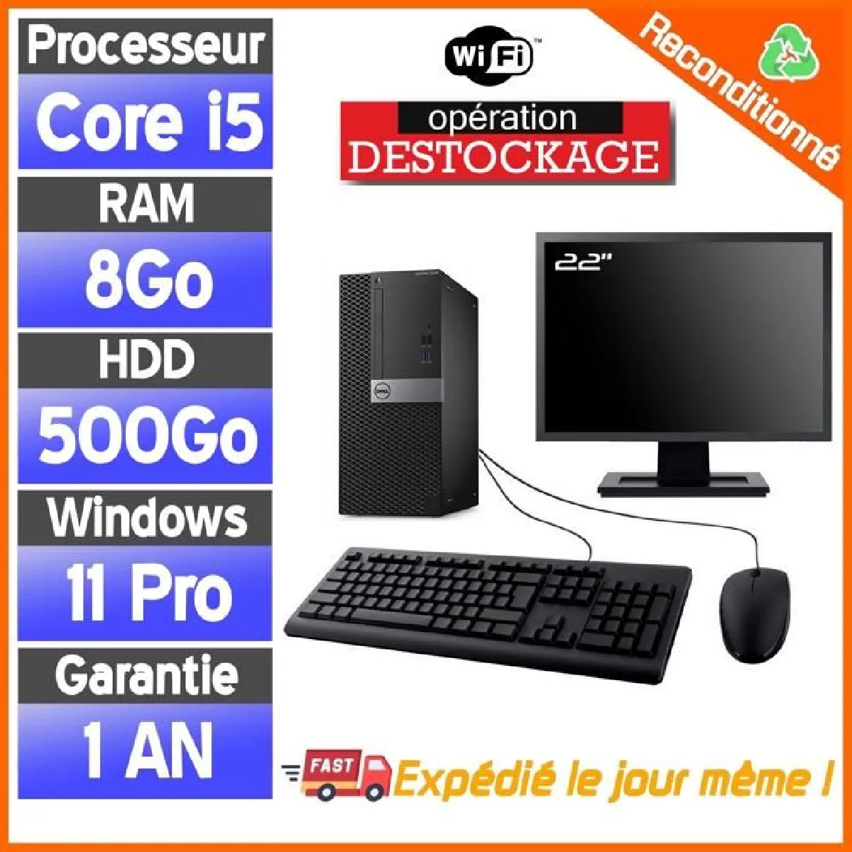 PC fixe Dell OptiPlex 3040 MT - i5-6500 - HDD 500Go - RAM 8Go Reconditionné - 233,99 € PC fixe Dell OptiPlex 3040 MT - i5-6500 - HDD 500Go - RAM 8Go Reconditionné Dell reconditionné disponible sur Rue du Commerce Seconde Vie | Dero