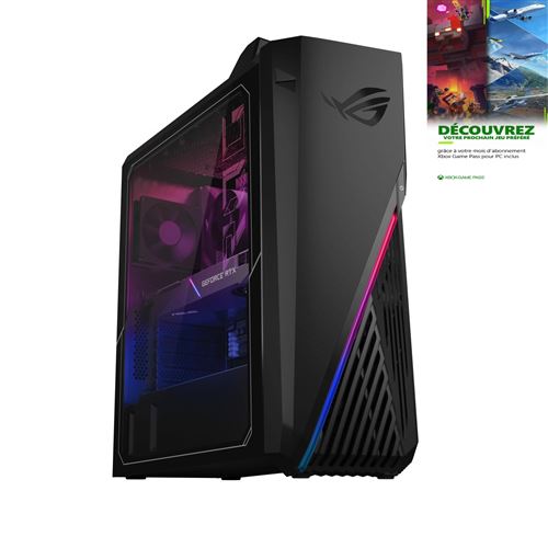 PC Gaming Asus GA15DK-R5800X029T AMD Ryzen 7 16 Go RAM 1 To SSD Noir + 1 mois d'abonnement Xbox Game Pass État correct Asus reconditionné disponible sur Fnac | Dero