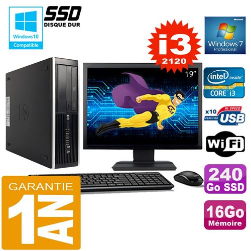 Pc hp compaq 8300 sff core i3-2120 ram 16go disque 240 go ssd wifi w7 ecran 19' État correct Hewlett-Packard reconditionné disponible sur Fnac | Dero