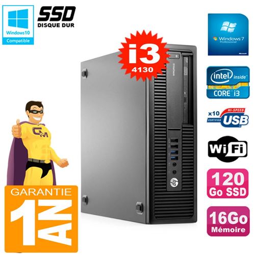 Pc hp elitedesk 800 g1 sff core i3-4130 ram 16go 120 go ssd graveur dvd wifi w7 État correct Hewlett-Packard reconditionné disponible sur Fnac