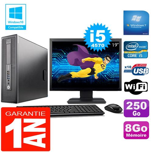 Pc hp elitedesk 800 g1 sff core i5-4570 8go disque 250 go wifi w7 ecran 19' État correct Hewlett-Packard reconditionné disponible sur Fnac | Dero