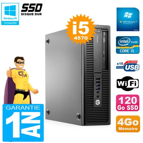 Pc hp elitedesk 800 g1 sff core i5-4570 ram 4go 120 go ssd graveur dvd wifi w7 État correct Hewlett-Packard reconditionné disponible sur Fnac