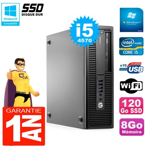 Pc hp elitedesk 800 g1 sff core i5-4570 ram 8go 120 go ssd graveur dvd wifi w7 État correct Hewlett-Packard reconditionné disponible sur Fnac