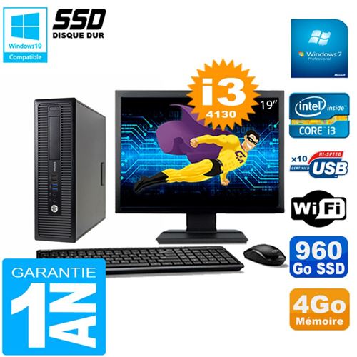 Pc hp elitedesk 800 g1 sff ecran 19' core i3-4130 4go disque 960 go ssd wifi w7 État correct Hewlett-Packard reconditionné disponible sur Fnac