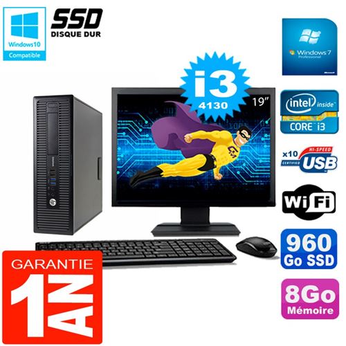 Pc hp elitedesk 800 g1 sff ecran 19' core i3-4130 8go disque 960 go ssd wifi w7 État correct Hewlett-Packard reconditionné disponible sur Fnac