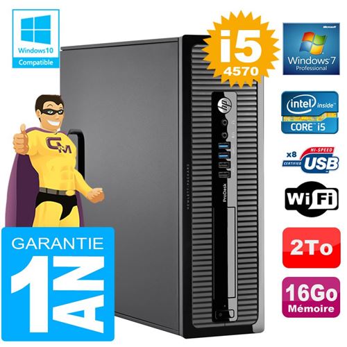 Pc hp prodesk 400 g1 sff core i5-4570 ram 16 go disque 2 to graveur dvd wifi w7 État correct Hewlett-Packard reconditionné disponible sur Fnac