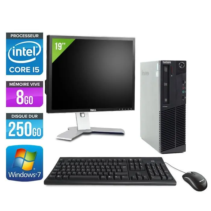 PC Lenovo M91P - Core i5 - 8Go - 250Go + Ecran 19 Reconditionné - 229,00 € PC Lenovo M91P - Core i5 - 8Go - 250Go + Ecran 19 Reconditionné Lenovo reconditionné disponible sur Cdiscount Seconde Vie | Dero
