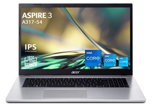 PC portable Acer Aspire 3 A317-54-522N 17,3"" Intel® Core™ i5 8 Go RAM 512 Go SSD Gris État correct Acer reconditionné disponible sur Fnac