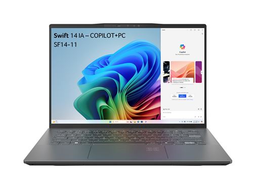 PC Portable Acer Swift 14 AI SF14-11-X71Z 14" Copilot+ PC Snapdragon® X Plus 16 Go RAM 1 To SSD Gris État correct Acer reconditionné disponible sur Fnac