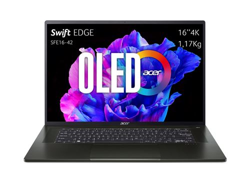 PC Portable Acer Swift Edge 16 OLED SFE16-42-R8GA 16" AMD Ryzen 7 16 Go RAM 1 To SSD Noir Olive État correct Acer reconditionné disponible sur Fnac