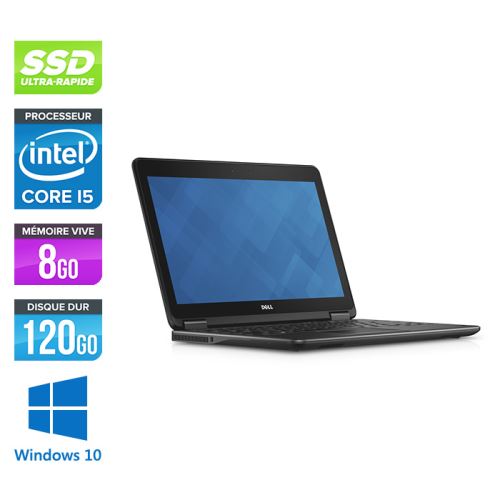 PC Portable Dell Latitude E7240 - 12.5'' - Gris - Intel Core i5-4300U / 1.9 GHz - RAM 8 Go - SSD 120 Go - HDMI - Webcam - Gigabit Ethernet - Wifi - Windows 10 Professionnel État correct Dell reconditionné disponible sur Fnac