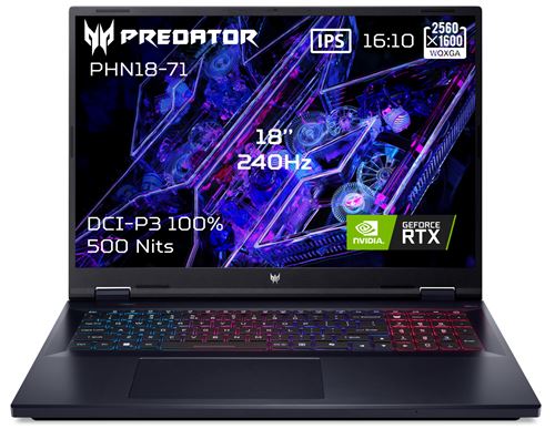 PC Portable Gaming Acer Predator Helios Neo 18 PHN18-71-99G6 18"" Intel® Core™ i9 32 Go RAM 1 To SSD Nvidia GeForce RTX 4070 Noir Abyssal État correct Acer reconditionné disponible sur Fnac