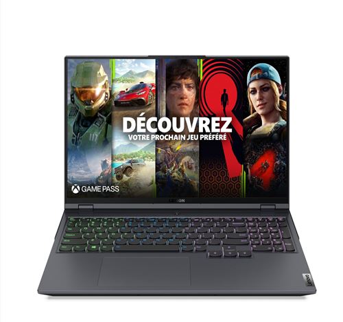 PC Portable Gaming Lenovo Legion 5 Pro 16ACH6H 16"" AMD Ryzen 7 32 Go RAM 512 Go SSD Nvidia RTX 3070 Gris État correct Lenovo reconditionné disponible sur Fnac