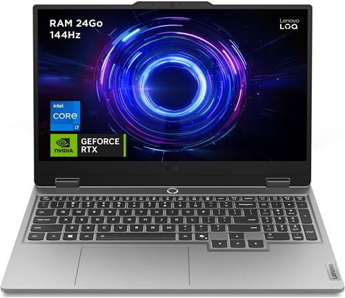PC portable gaming Lenovo LOQ 15IRX10 15,6" Full HD 144 Hz Intel® Core™ i7 24 Go RAM 1 To SSD Nvidia GeForce RTX 5060 Gris luna État correct Lenovo reconditionné disponible sur Fnac