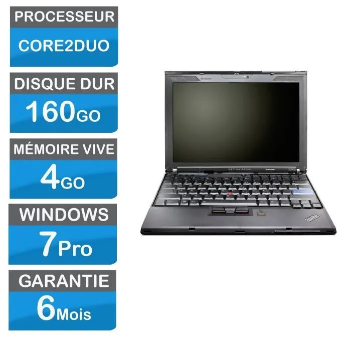 Acheter Pc portable Lenovo X200S Core2Duo 160Go HDD 4 Go ram Windows 7 Reconditionné - 245,60 € Pc portable Lenovo X200S Core2Duo 160Go HDD 4 Go ram Windows 7 Reconditionné Lenovo reconditionné disponible sur Cdiscount Seconde Vie