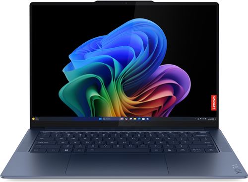 PC portable Lenovo Yoga Slim 7 14Q8X9 14,5" Ecran tactile Copilot+PC Snapdragon® X Plus 16 Go RAM 512 Go SSD Bleu cosmique État correct Lenovo reconditionné disponible sur Fnac