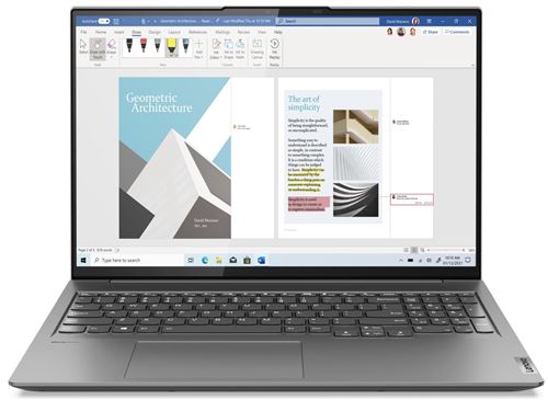 PC Portable Lenovo Yoga Slim 7 Pro 16ACH6 16" Ecran tactile AMD Ryzen 5 16 Go RAM 512 Go SSD Gris État correct Lenovo reconditionné disponible sur Fnac