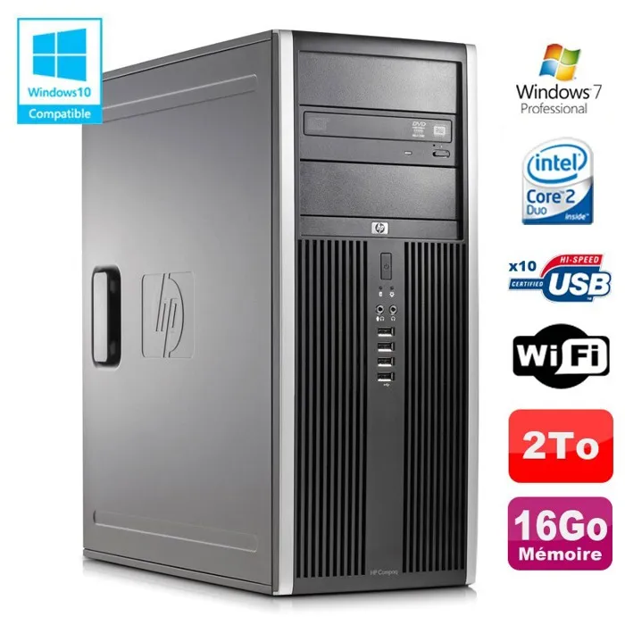 PC Tour HP Elite 8000 CMT Core2Duo E8400 3Ghz 16Go Disque 2To Graveur WIFI Win 7 Reconditionné - 224,95 € PC Tour HP Elite 8000 CMT Core2Duo E8400 3Ghz 16Go Disque 2To Graveur WIFI Win 7 Reconditionné Hewlett-Packard reconditionné disponible sur Cdiscount Seconde Vie