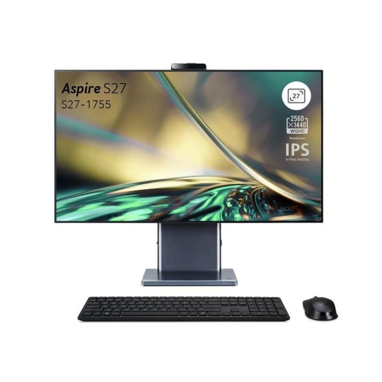 PC tout-en-un ACER Aspire S27-1755 27'' QHD IPS Intel Core i5-1240P RAM 16 Go 512 Go SSD Windows 11 AZERTY - Bon état Bon état Acer reconditionné disponible sur Pixmania
