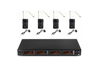 PD504B - Set Micro sans Fil UHF, 4 Emetteurs de Poche, Livré dans une Valise en Aluminium Très bon état Power Dynamics reconditionné disponible sur Darty