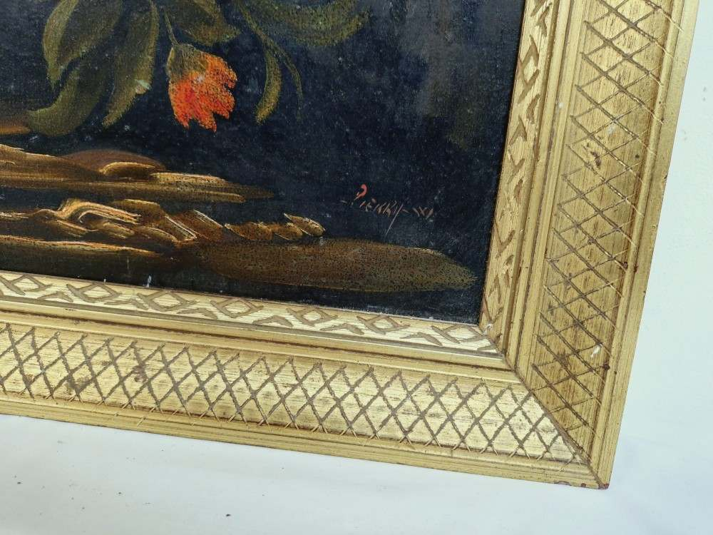 Voir photo 8 de Peinture florale, originale décorative vintage, huile sur toile, cadre en bois doré -Bouquet de fleurs signé, W. Pierry. Mi-XXᵉ Peinture florale, originale décorative vintage, huile sur toile, cadre en bois doré -Bouquet de fleurs signé, W. Pierry. Mi-XXᵉ Bon état reconditionné photo 8