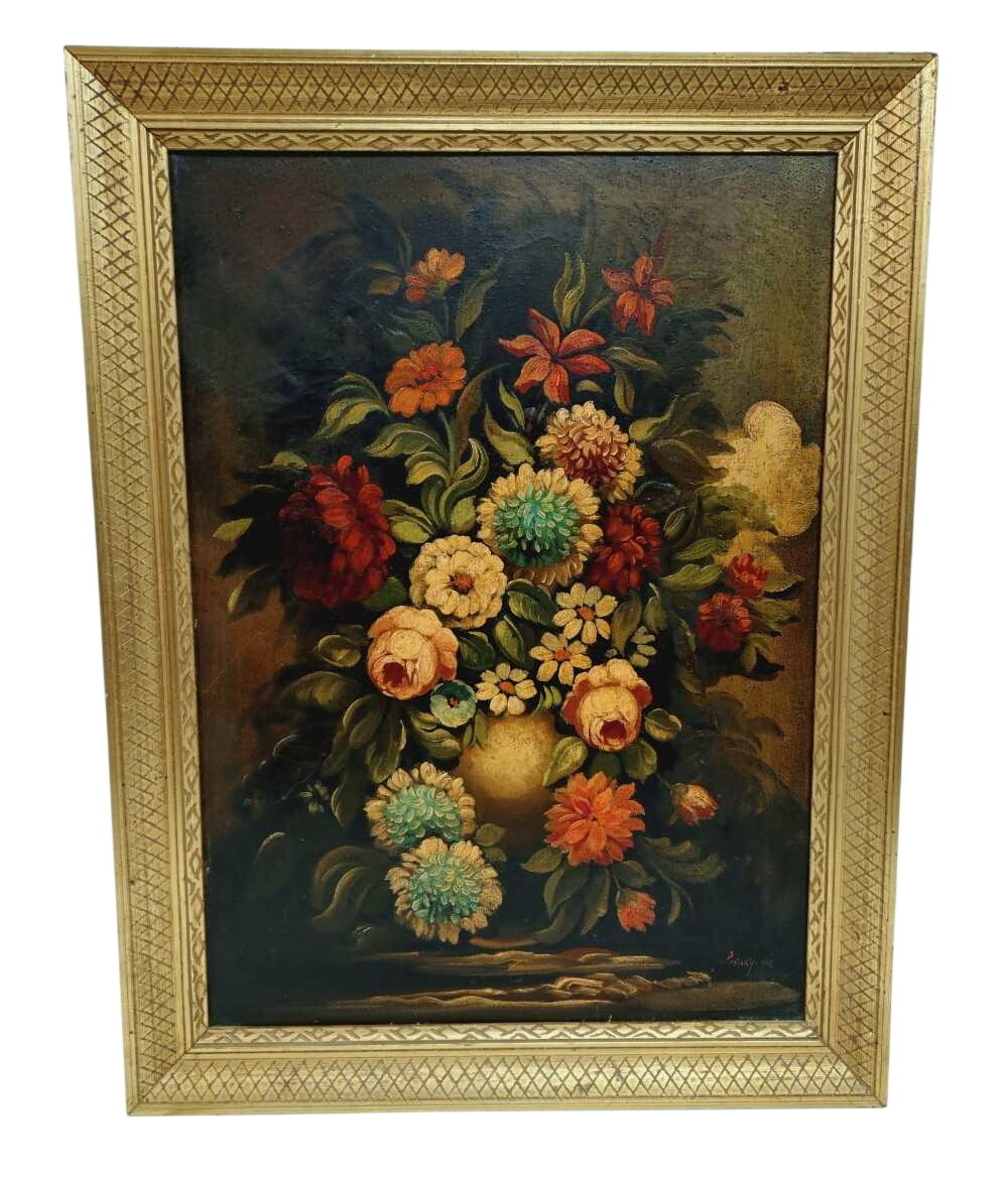 Acheter Peinture florale, originale décorative vintage, huile sur toile, cadre en bois doré -Bouquet de fleurs signé, W. Pierry. Mi-XXᵉ Bon état - 250,00 € Peinture florale, originale décorative vintage, huile sur toile, cadre en bois doré -Bouquet de fleurs signé, W. Pierry. Mi-XXᵉ Bon état reconditionné disponible sur Label Emmaüs