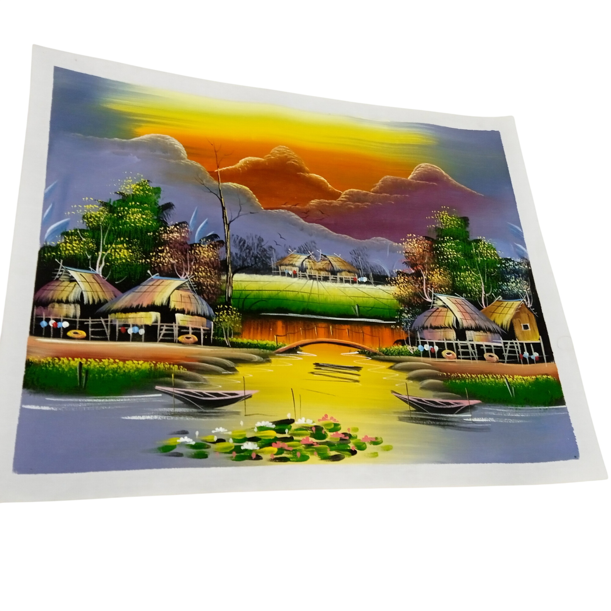 Acheter Peinture huile traditionnelle Vietnam dessinée à la main art mural sur toile Très bon état - 22,40 € Peinture huile traditionnelle Vietnam dessinée à la main art mural sur toile Très bon état reconditionné disponible sur Label Emmaüs