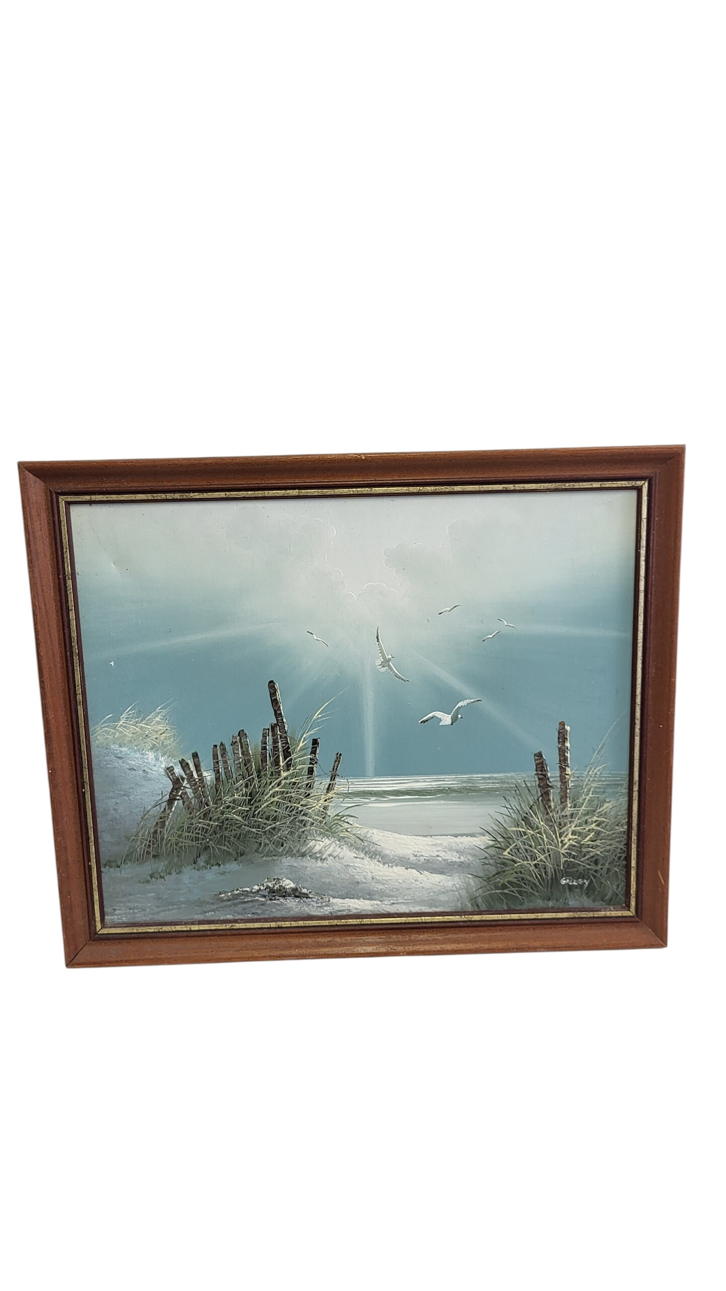 Peinture vintage, paysage marin à l'huile encadrée État correct - 58,00 € Peinture vintage, paysage marin à l'huile encadrée État correct reconditionné disponible sur Label Emmaüs