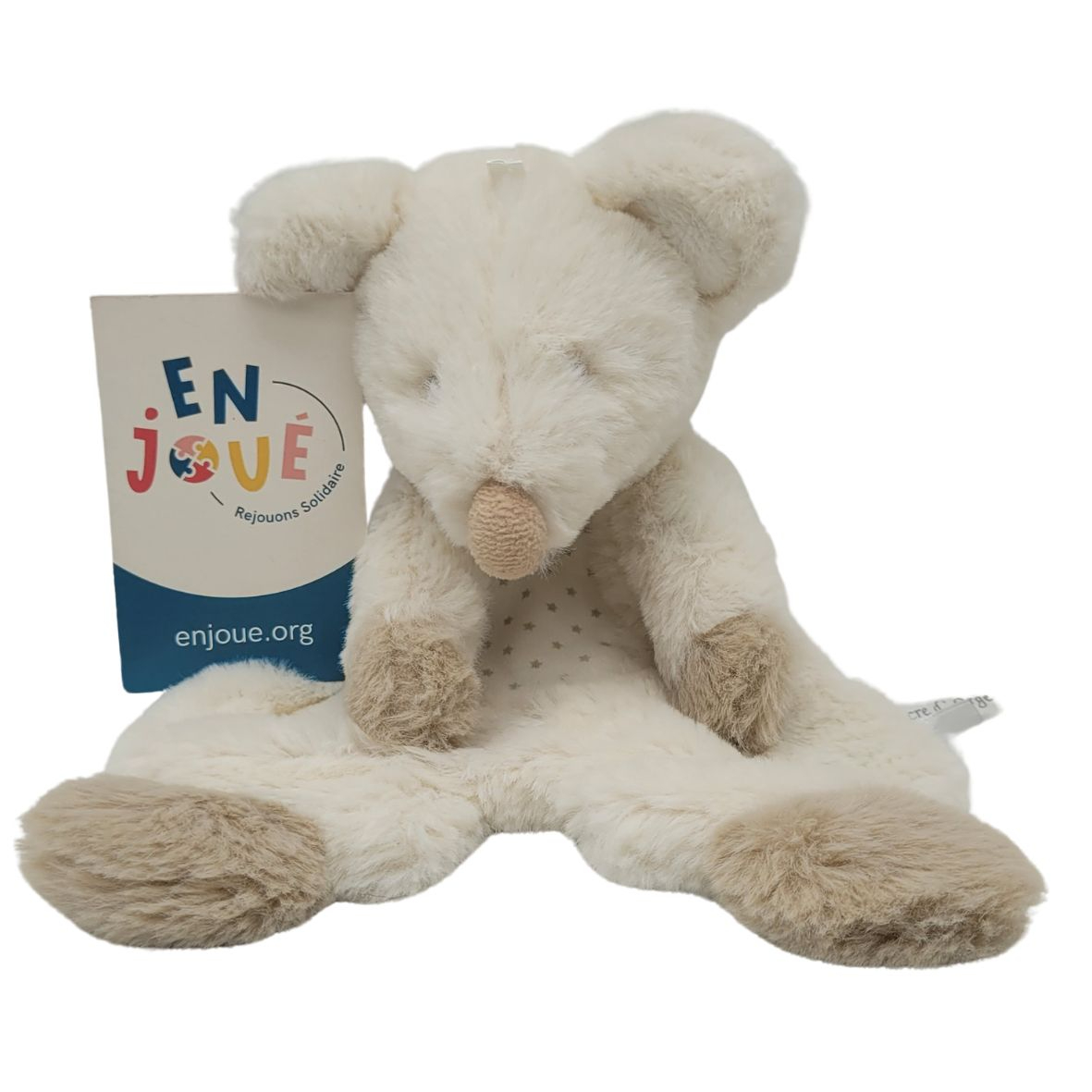 Voir photo 2 de Peluche - Doudou plat Souris blanc et marron 22 cm - Sucre d'Orge – Dès la naissance. Peluche - Doudou plat Souris blanc et marron 22 cm - Sucre d'Orge – Dès la naissance. reconditionné photo 2