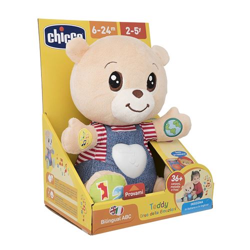Peluche interactive Chicco Teddy l’ourson des émotions bilingue État correct - 19,00 € Peluche interactive Chicco Teddy l’ourson des émotions bilingue État correct Chicco reconditionné disponible sur Fnac