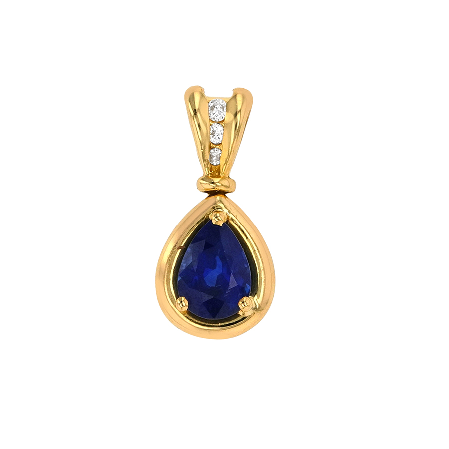 Pendentif saphir Parfait état - 1200,00 € Pendentif saphir Parfait état reconditionné disponible sur Gemme Les Bijoux | Dero