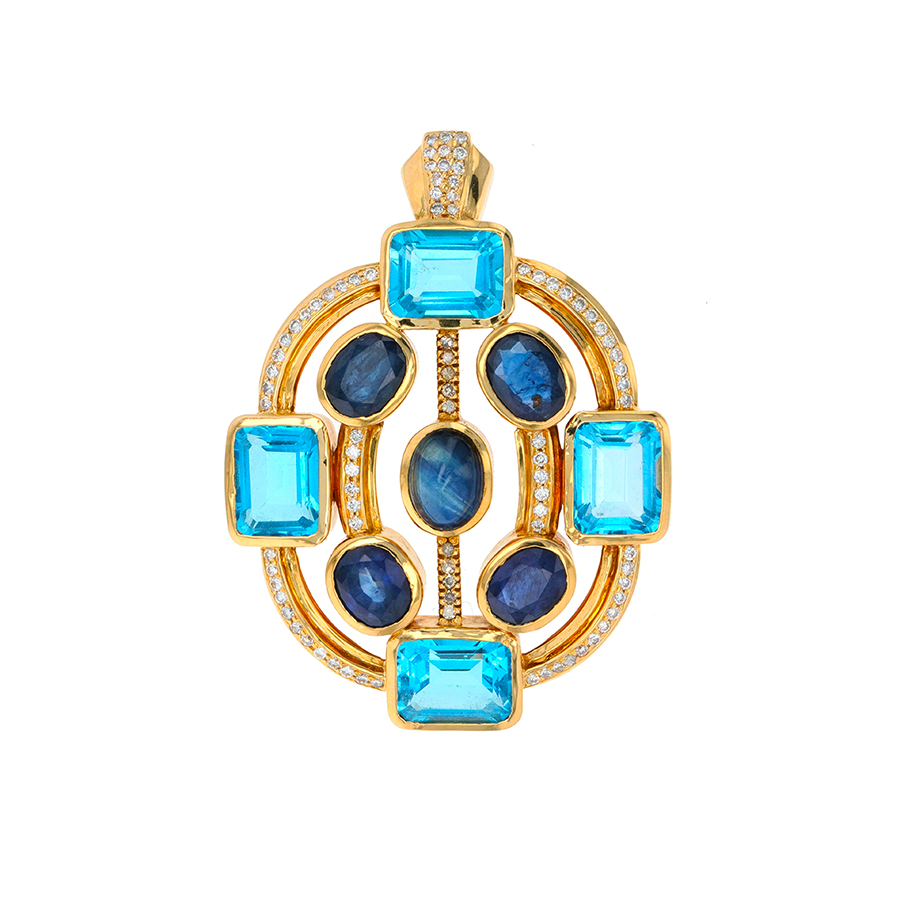 Pendentif saphirs, Parfait état - 3600,00 € Pendentif saphirs, Parfait état reconditionné disponible sur Gemme Les Bijoux