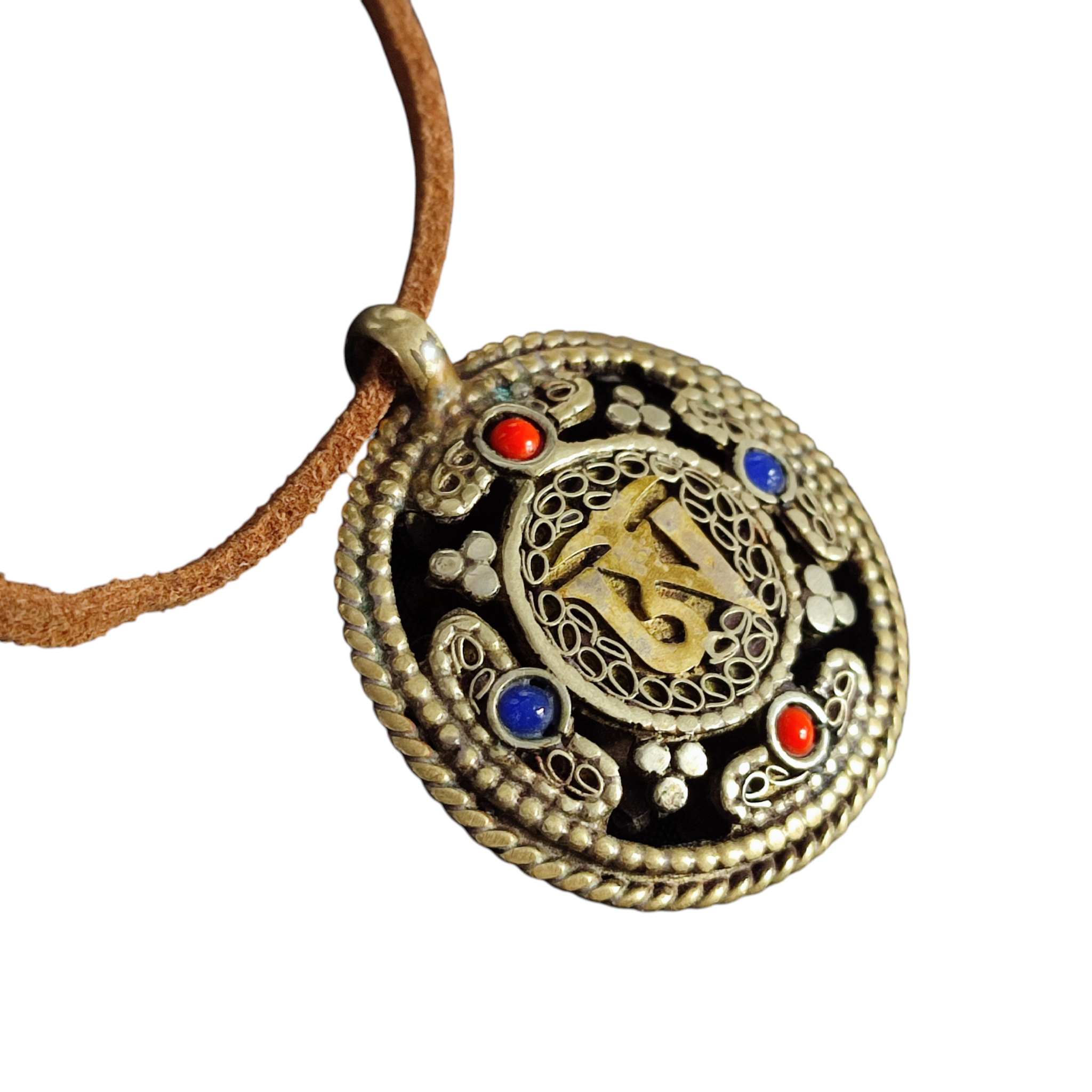 Voir photo 4 de Pendentif tibétain double faces Pendentif tibétain double faces Bon état reconditionné photo 4