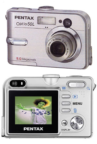 Pentax Optio 50L + carte SD 128 Mo + étui État correct Pentax reconditionné disponible sur Fnac