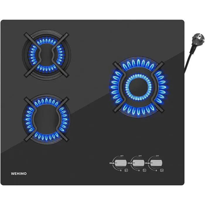 Perte de vernis Plaque de Cuisson à Gaz Avec 3 Foyers à Gaz Cuisinière Encastrable Gaz Naturel/Propane(3 Brûleurs) L60 x P51cm refurbished reconditionné disponible sur Cdiscount Seconde Vie