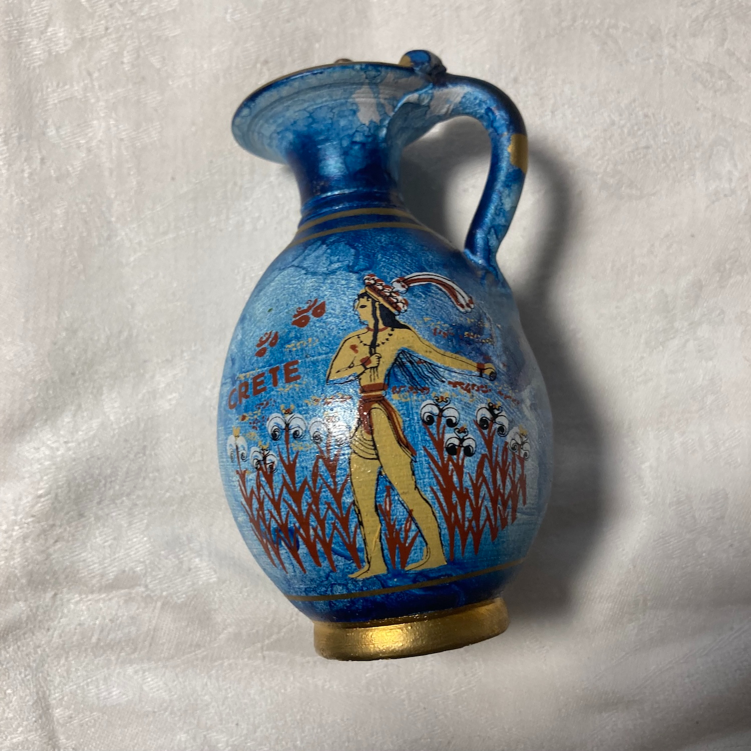 Voir photo 4 de Petit flacon en céramique bleue - objet souvenir en provenance de Crête Petit flacon en céramique bleue - objet souvenir en provenance de Crête Très bon état reconditionné photo 4