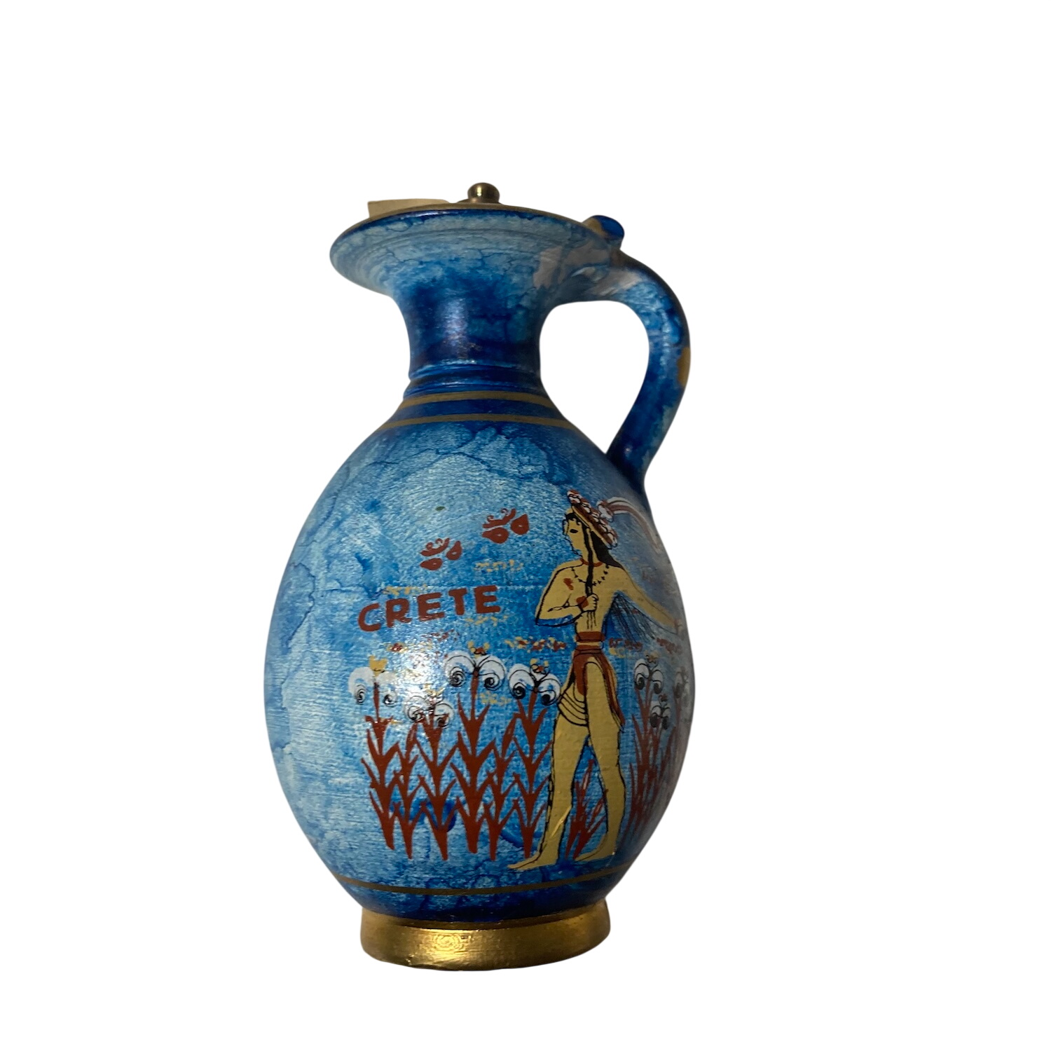 Petit flacon en céramique bleue - objet souvenir en provenance de Crête Très bon état - 15,00 € Petit flacon en céramique bleue - objet souvenir en provenance de Crête Très bon état reconditionné disponible sur Label Emmaüs