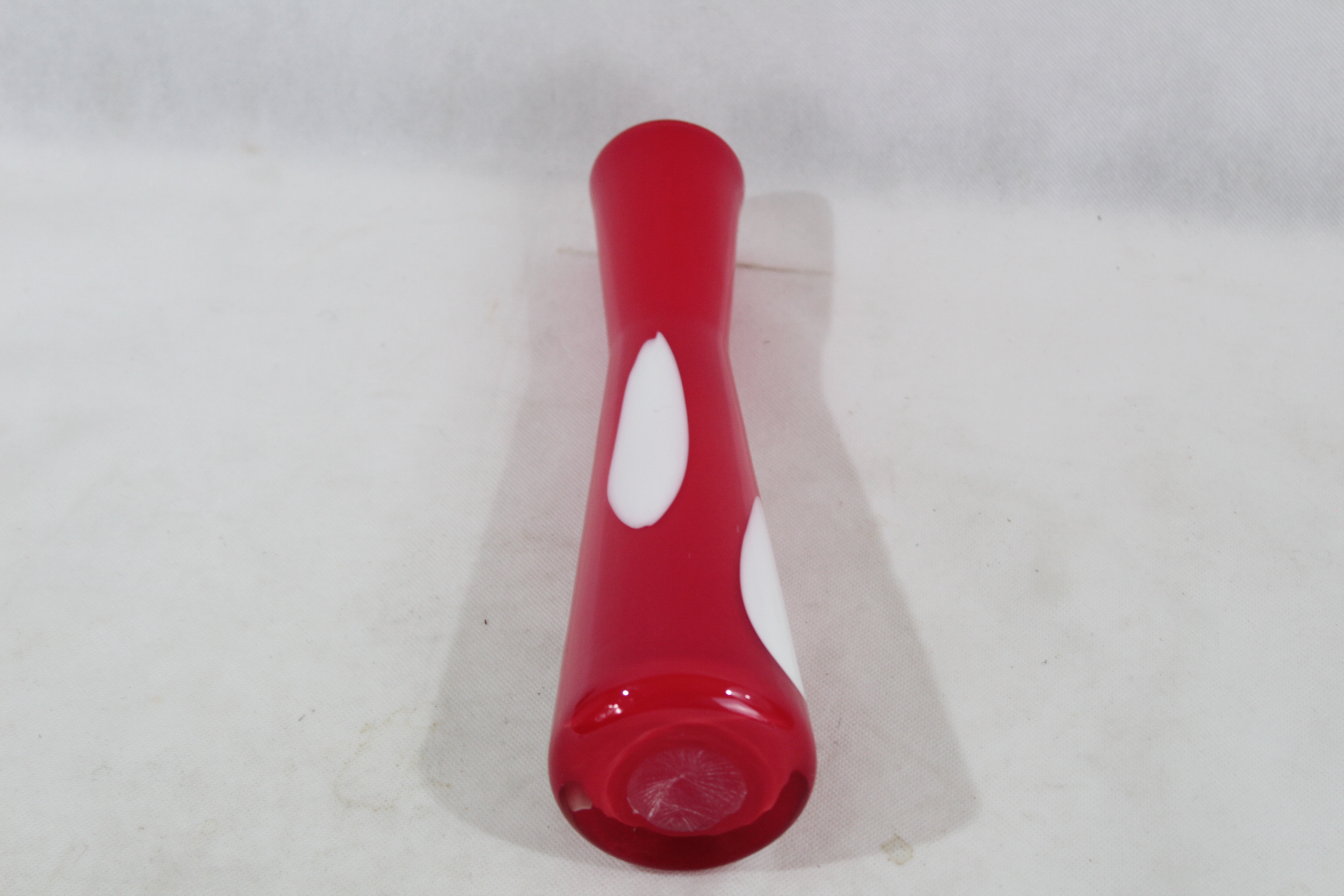 Voir photo 6 de Petit vase à fleurs style Pop art fait main en verre rouge et blanc Petit vase à fleurs style Pop art fait main en verre rouge et blanc reconditionné photo 6