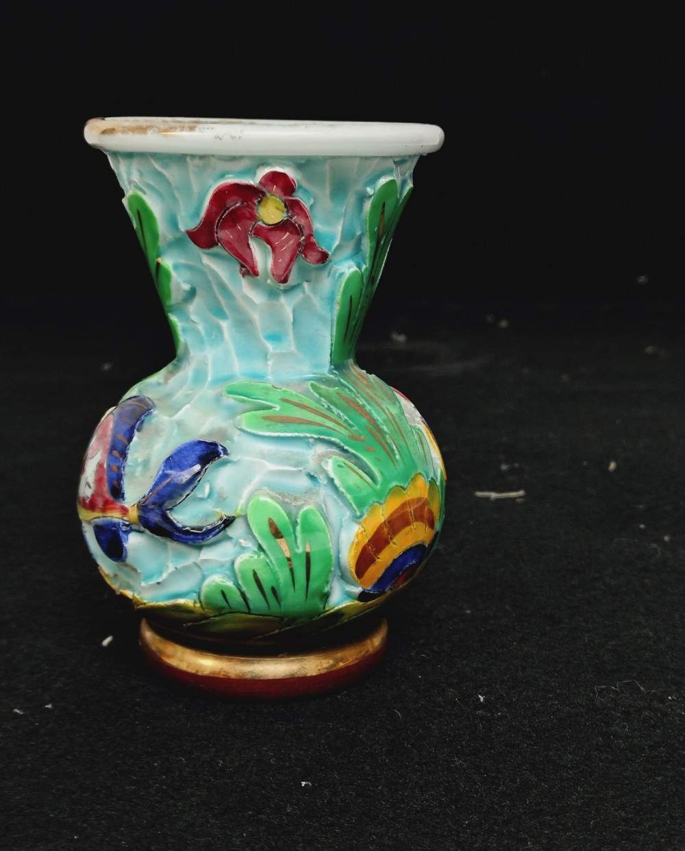 Voir photo 4 de Petit vase en barbotine DPS Monaco, céramique, vintage. Petit vase en barbotine DPS Monaco, céramique, vintage. Bon état reconditionné photo 4