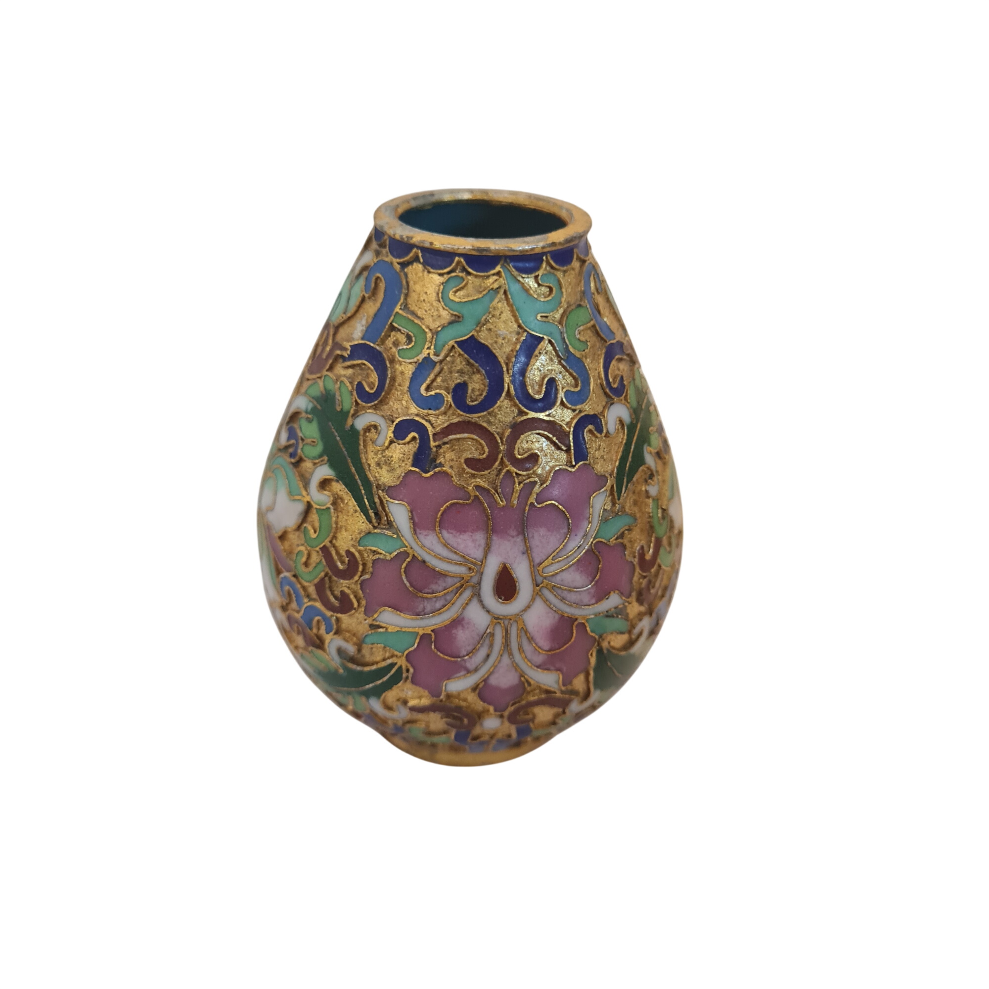 Petit vase miniature en émail cloisonné asiatique / chinois Bon état - 10,00 € Petit vase miniature en émail cloisonné asiatique / chinois Bon état reconditionné disponible sur Label Emmaüs